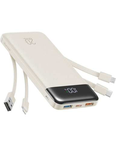 Charmast 20000mAh Power Bank with Built-in Cables | USB C Battery Pack Charmast 20000mAh Power Bank with Built-in Cables | USB C Battery Pack