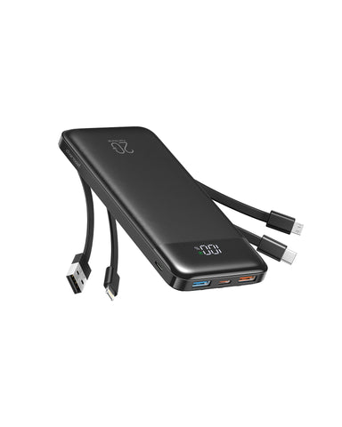 Charmast 20000mAh Power Bank with Built-in Cables | USB C Battery Pack Charmast 20000mAh Power Bank with Built-in Cables | USB C Battery Pack