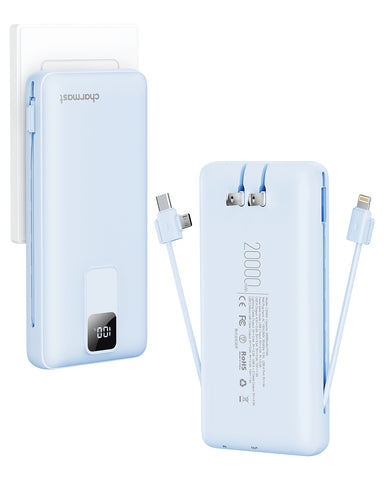 Charmast 20000mAh Portable Charger with Built-in Cables and Wall Plug Charmast 20000mAh Portable Charger with Built-in Cables and Wall Plug