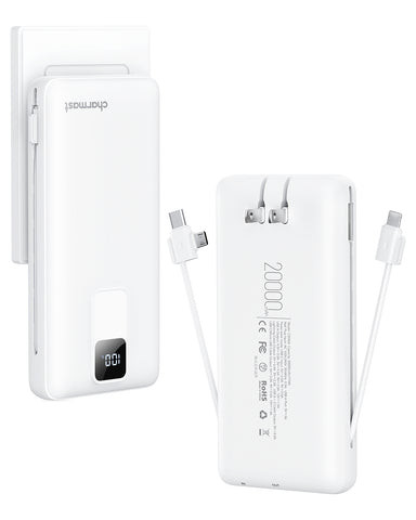 Charmast 20000mAh Portable Charger with Built-in Cables and Wall Plug Charmast 20000mAh Portable Charger with Built-in Cables and Wall Plug
