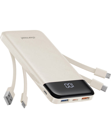 Charmast 10000mAh Built-in Cables | Ultra Slim | LED Display Power Bank Charmast 10000mAh Built-in Cables | Ultra Slim | LED Display Power Bank