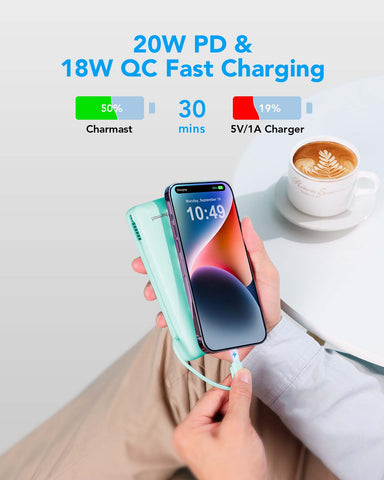 Charmast 20000mAh Portable Charger with Built-in Cables and Wall Plug Charmast 20000mAh Portable Charger with Built-in Cables and Wall Plug