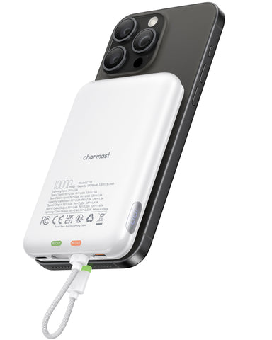 Charmast 10000mAh Slim 20W Power Bank with Removeable Cable & Display Charmast 10000mAh Slim 20W Power Bank with Removeable Cable & Display