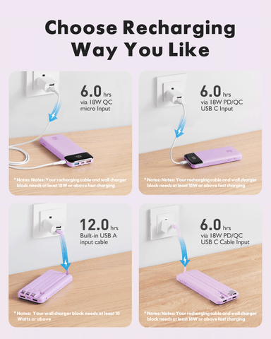 Charmast 20000mAh Power Bank with Built-in Cables | USB C Battery Pack Charmast 20000mAh Power Bank with Built-in Cables | USB C Battery Pack