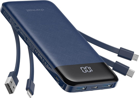 Charmast 10000mAh Built-in Cables | Ultra Slim | LED Display Power Bank Charmast 10000mAh Built-in Cables | Ultra Slim | LED Display Power Bank