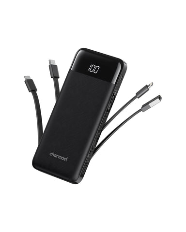 Charmast 10000mAh Built-in Cables | Ultra Slim | LED Display Power Bank Charmast 10000mAh Built-in Cables | Ultra Slim | LED Display Power Bank