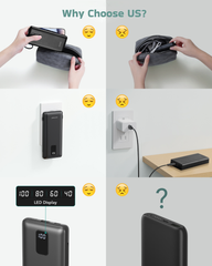 Charmast Built-in AC Plug & Cables 10000mAh Power Bank Charmast Built-in AC Plug & Cables 10000mAh Power Bank