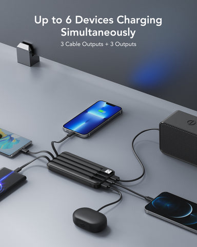 Charmast 10000mAh Built-in Cables | Ultra Slim | LED Display Power Bank Charmast 10000mAh Built-in Cables | Ultra Slim | LED Display Power Bank
