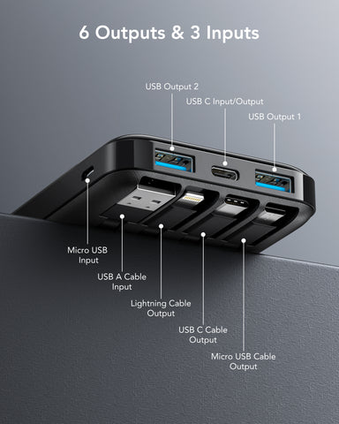 Charmast 10000mAh Built-in Cables | Ultra Slim | LED Display Power Bank Charmast 10000mAh Built-in Cables | Ultra Slim | LED Display Power Bank