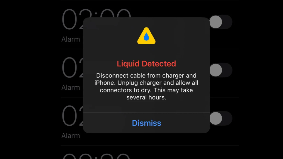 Liquid Detected in Lightning Connector Not Wet