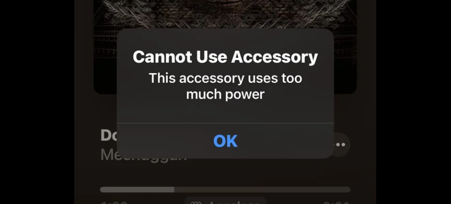 This Accessory Uses Too Much Power Error