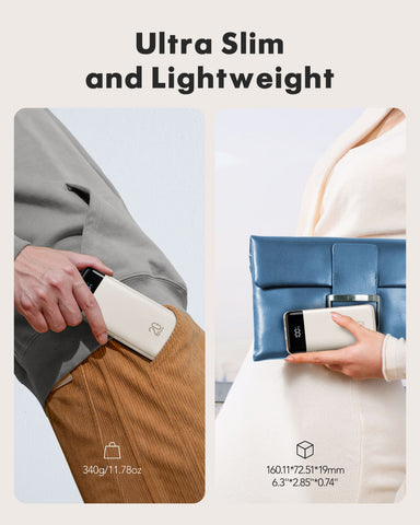 Charmast 20000mAh Power Bank with Built-in Cables | USB C Battery Pack