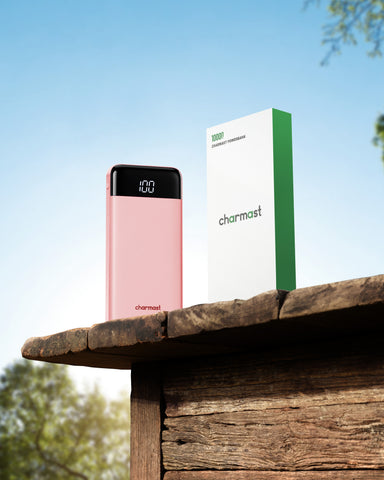Charmast 10000mAh Built-in Cables | Ultra Slim | LED Display Power Bank