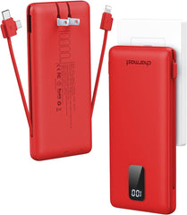 Charmast Built-in AC Plug & Cables 10000mAh Power Bank