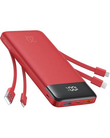 Charmast 20000mAh Power Bank with Built-in Cables | USB C Battery Pack
