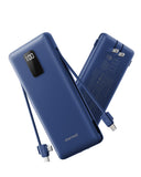 10000mAh Portable Charger with AC Plug and Built-in Cables