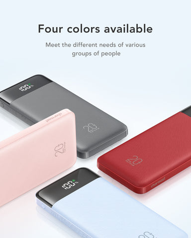 Charmast 20000mAh Power Bank with Built-in Cables | USB C Battery Pack