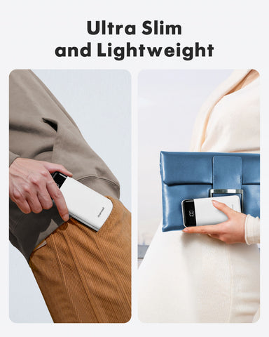 Charmast 10000mAh Built-in Cables | Ultra Slim | LED Display Power Bank