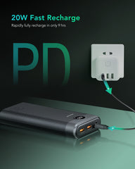 Charmast 30000mAh 20W Fast Charging Power Bank with LED Display