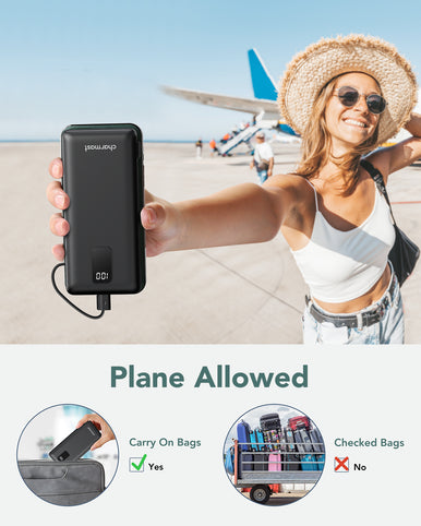 Charmast Built-in AC Plug & Cables 10000mAh Power Bank