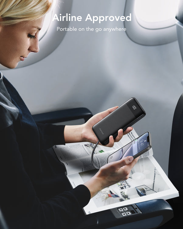 Built-in Cables | Ultra Slim | LED Display Power Bank